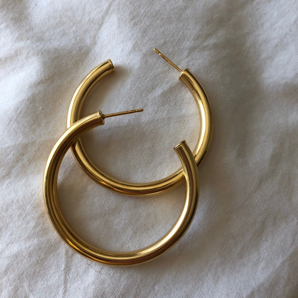 Chunky Open Gold Hoop Earrings